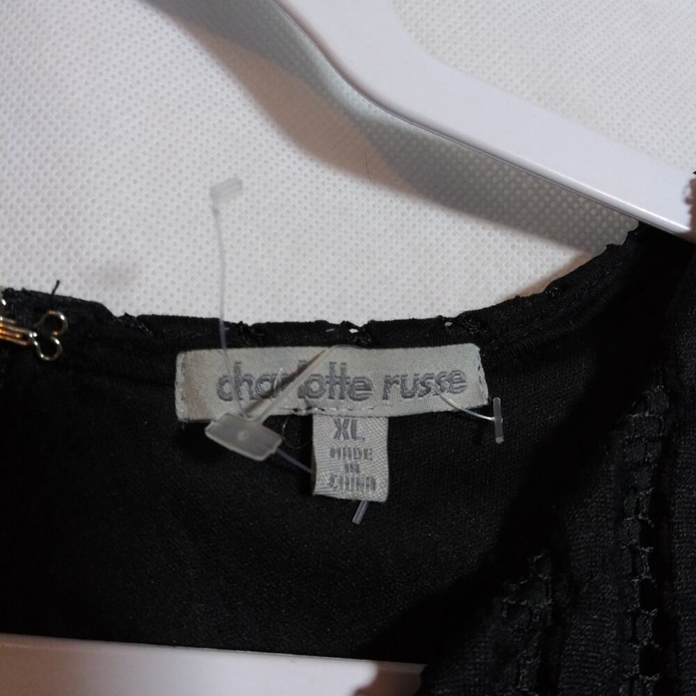 Charlotte Russe Black Fringe Sleeveless Western Festival Juniors Top Size XL - Picture 5 of 7